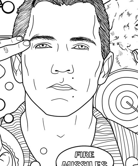 Hand-drawn portrait of Charles Cullen from the True Crime Activity Book coloring page