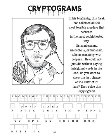 A page from True Crime Activity Book for Adults